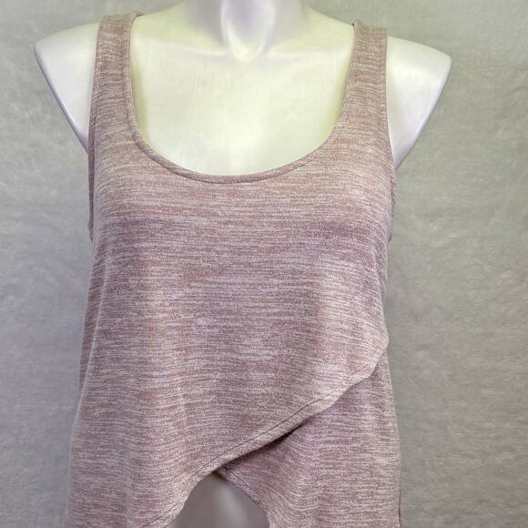 Express Scoop Neck Draped Hi Lo Tunic Knit Sleeveless Tank Top Dusty Rose Size L - Picture 1 of 9